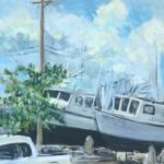 A painting of boats