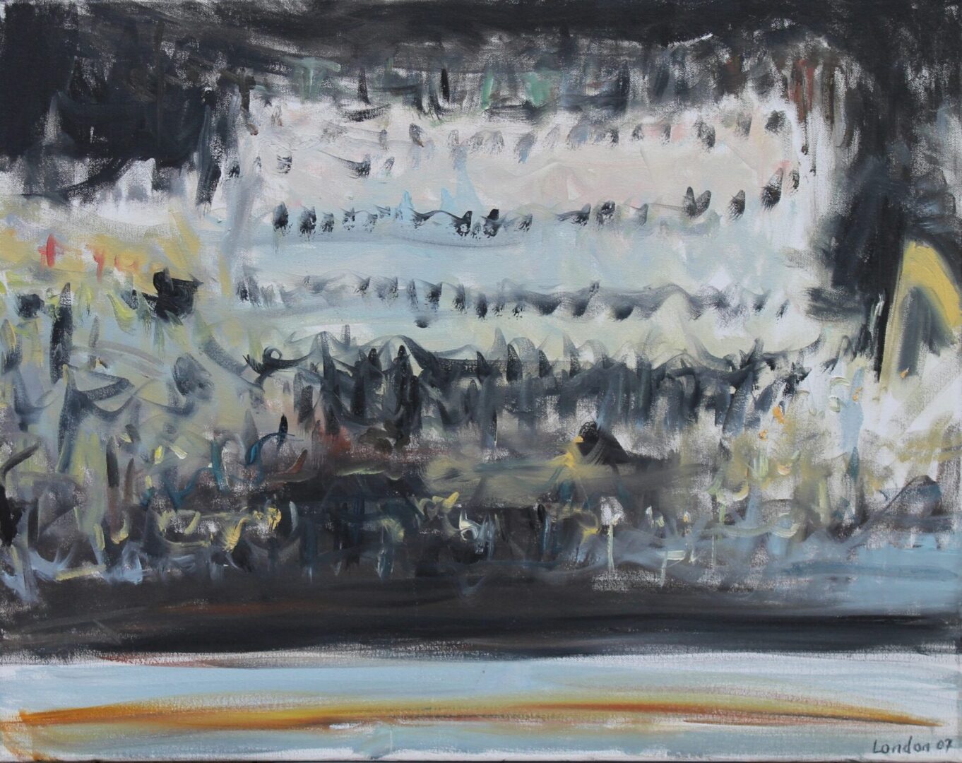 An abstract painting of a choir